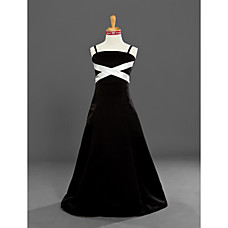 wholesale A-line Spaghetti Straps Floor-length Satin Junior Bridesmaid Dress (WSD0301)