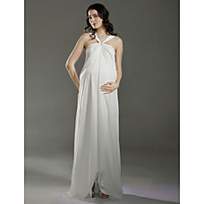 Großhandel Reich V-Ausschnitt bodenlangen Chiffon elastische Gewebe Satin Mutterschaft Brautkleid (wsm0223)