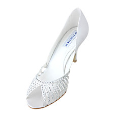 vente en gros élégant satin haut talon haut peep-orteils avec rhinestone mariage chaussures de mariée (0796 à 7033). plus de couleurs disponibles