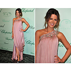 wholesale Kate Beckinsale Sheath/ Column One Shoulder Floor-length Sleeveless Chiffon/ Elastic Silk-like Satin Cannes Film Festival/ Evening Dress (FSF0815)
