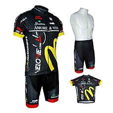 wholesale 2009 Amore & Vita McDonald's Team Short Sleeves Cycling Jersey with Bib Shorts (0478-1219-7)