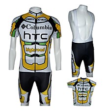 wholesale 2010 HTC Columbia Team Short Sleeves Cycling Jersey with Bib Shorts (0478-1219-4)