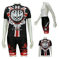 wholesale Rock Racing Team Black and Red Short Sleeves Cycling Jersey with Bib Shorts (0478-0518-9)