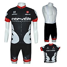 wholesale 2009 Cervelo Test Team Black Short Sleeves Cycling Jersey with Bib Shorts (0478-1219-6)