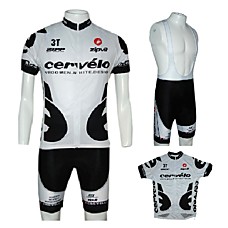 wholesale 2009 Cervelo Test Team White Short Sleeves Cycling Jersey with Bib Shorts (0478-1219-5)