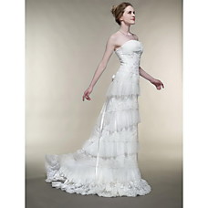 Großhandel Meerjungfrau Liebsten Sweep Zug Brautkleider für die Braut 2009 Stil / Empfang Kleid (wgy0033)