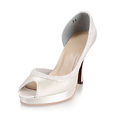 vente en gros Haut de satin de qualité supérieure hauts talons peep-orteils avec paillettes couleurs shoes.more mariage noces aailable (0984-R-005)