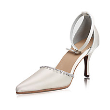 vente en gros Haut de satin de qualité supérieure talons hauts fermé orteils avec rhinestone mariage des couleurs shoes.more mariée aailable R-010