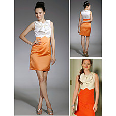 wholesale Leighton Meester Column Jewel Short/Mini Satin  /Bridesmaid/Cocktail/Homecoming/ Gossip Girl Dress (FSH0089)