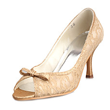 vente en gros dentelle de haute qualité en poudre flash / chaussures haut talons hauts façon peep-orteils (0984-R-029)