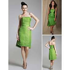 wholesale Leighton Meester Sheath/ Column Strapless Knee-length Cocktail/ Bridesmaid/ Homecoming/ Gossip Girl Fashion Dress (FSH0108)