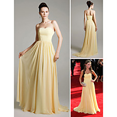 wholesale Jennifer Love Hewitt A-line Sweetheart Sweep/ Brush Train Chiffon Matte Satin Emmy/ Evening Dress (FSD0342)