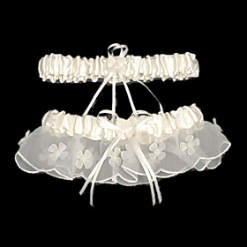 2-Piece Satin With Beading Wedding Garters