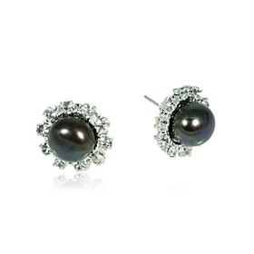 10.5-11mm AA Black Freshwater Pearl Earring 10.5-11mm AA Black Freshwater Pearl Earring