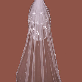 3 Layer Cathedral with Embroidery Wedding Veil (WAV0017)