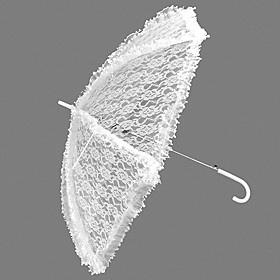 White Lace Auto Opening Wedding Umbrella
