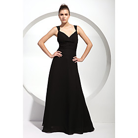 A-line Straps Floor-length Bridesmaid/ Wedding Party Dress (HSX773)