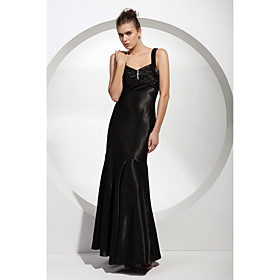 A-line Sweetheart Floor-length Applique Satin Bridesmaid/ Wedding Party/ Evening Dress (HSX1045)