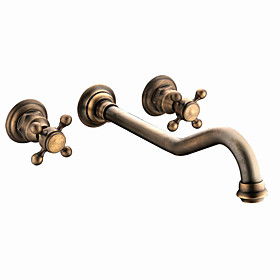 Antique Inspired Bathroom Sink Faucet (Polished Brass Finish)