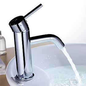 Chrome Finish Solid Brass Bathroom Sink Faucet