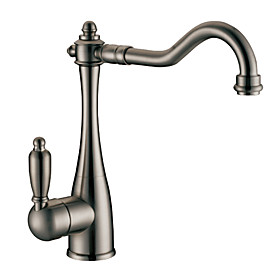Contemporary Brass Kitchen Faucet (Nickel Brushed Finish)