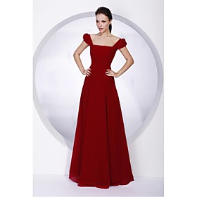Princess Square Floor-length Juliet Chiffon Over Mading Bridesmaid/ Wedding Party Dress