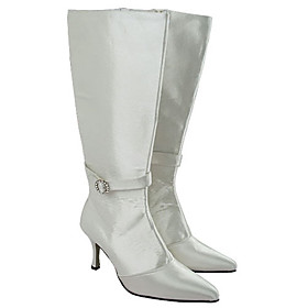 Top Quality Satin Upper High Heel Closed-toes Wedding Boots / Wedding Shoes (MB-035I) More Colors Available Top Quality Satin Upper High Heel Closed-toes Wedding Boots / Wedding Shoes (MB-035I) More Colors Available