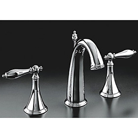 Classic Brass Bathroom Sink Faucet (Widespread)