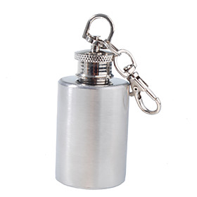 Stainless Steel Circular Liquor Flask Keychain (1.0 oz)