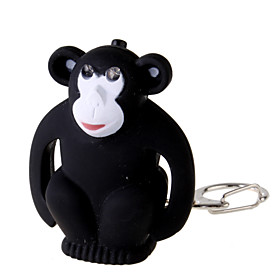 Flashing-Eyes Monkey 2-LED Flashlight Keychain with Sound Effects