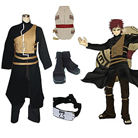 Naruto Shippuden Gaara Men's Cosplay Costume and Accessories Set