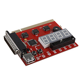 PCI 4-Digit PC Motherboard Repair/Troubleshoot/Diagnostic Card with Mobo Status LEDs