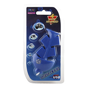 Fish Style 4 Port USB 2.0 Hub (Blue)