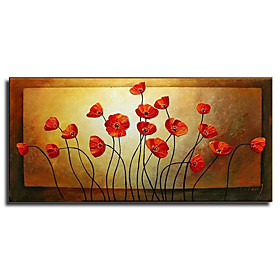 Hand-painted Floral Oil Painting with Stretched Frame