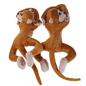 Cute Monkey Curtain Clasps/Holders - Blue Gingham (2-Pack)