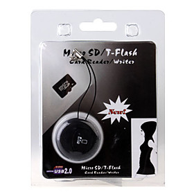 World's Smallest MicroSD TransFlash TF SD/SDHC USB 2.0 Card Reader Keychain