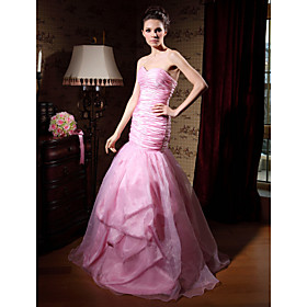 Trumpet/ Mermaid Sweetheart Floor-length Taffeta/ Organza Prom Dress (FSM0471)