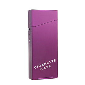 Tall and Thin Metal Cigarette Case (Purple)