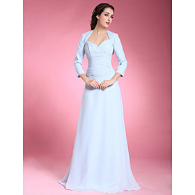 A-line Spaghetti Straps Floor-length Chiffon Mother of the Bride Dress With A Wrap
