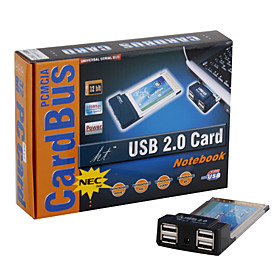 4-Port USB 2.0 PCMCIA Expansion Card for Laptop
