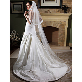 1 Layer Cathedral With Lace/ Beading Wedding Veil
