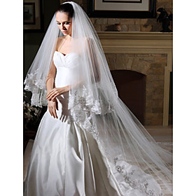 2 Layer Cathedral With Lace/ Beading Wedding Veil
