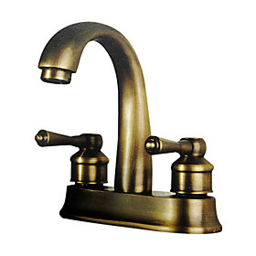 Antique Inspired 4 Inch Bathroom Sink Faucet - Polished Brass Finish