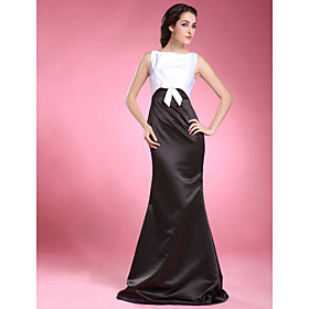Trumpet/ Mermaid Bateau Floor-length Satin Mother of the Bride Dress