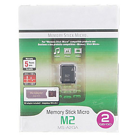 Memory Stick Micro M2 Flash Memory Card with MS PRO Duo Adapter (2GB)