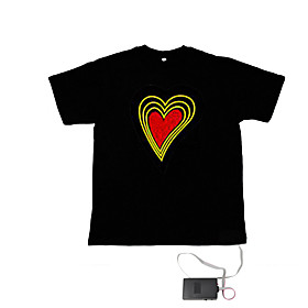 Sound and Music Activated EL Visualizer VU-Spectrum Dancer T-shirt (4 AAA)