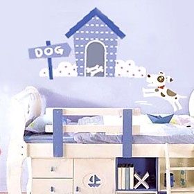 blue dog house Wall Sticker