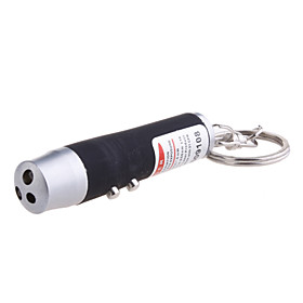 3-in-1 Red Laser   White Light   UV Light LED Flashlight Keychain (3 LR44 Color Assorted)