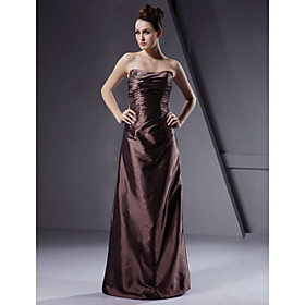 Sheath/ Column Strapless Taffeta Bridesmaid/ Wedding Party Dress (HSX869)