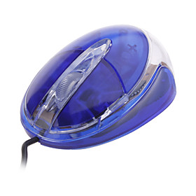 Mini USB Optical Wired Mouse (Blue)